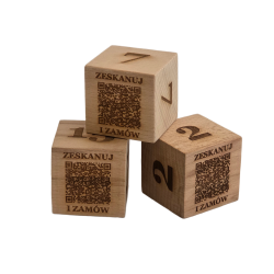 Klocek/kostka 60 mm z grawerem na każdej ściance